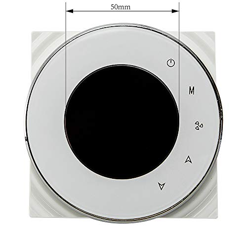 Image of Decdeal BECA Programmable Round Fan Coil Thermostat 95~240VAC Four Pipe Heating /Cooling Touch Screen 5+2 Weekly Data Memory Air Conditioner with LCD Digital Display
