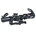 AT3 Tactical 1-4x24 Red Tail Rifle Scope with Mount - 1-4x Magnification - Illuminated BDC Reticle