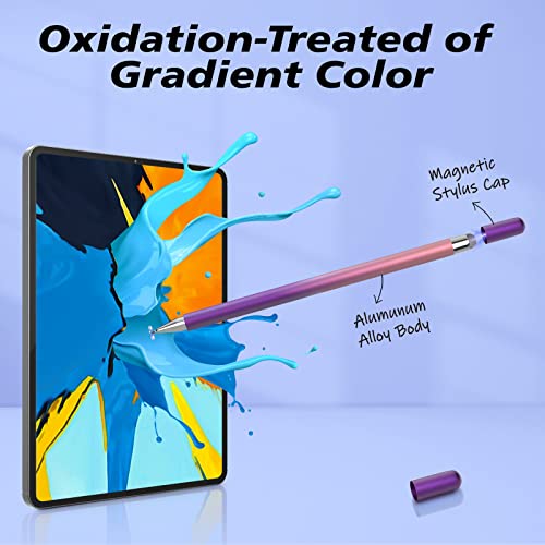 Stylus Pens For Touch Screens - Stylushome Gradient Universal Stylus Pen With 4 Magnetic Caps + 4 Extra Tips For Apple/Iphone/Ipad Pro/Mini/Air/Android All Capacitive Touch Screens (Purple/Blue) #TOP1
