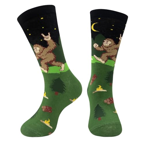 nhnsbdfc Funny Bigfoot Socks for Men Novelty Sasquatch Sock Big Foot Gift Gaming Hunting Fishing Gifts for Grandpa Dad