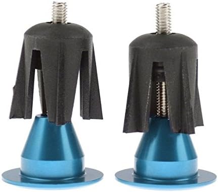 One Pair Aluminum Bicycle Handlebar Grips Handle Bar Cap End Plugs - Blue