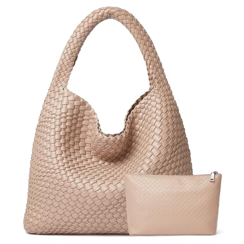 DAILANDO Fashion Woven Tote Bag for Women, Large Capacity Designer Shoulder Weave Hobo Purse
