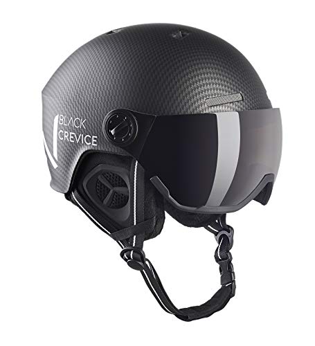 Black Crevice Kaprun Ski Helmet with Visor, M/L