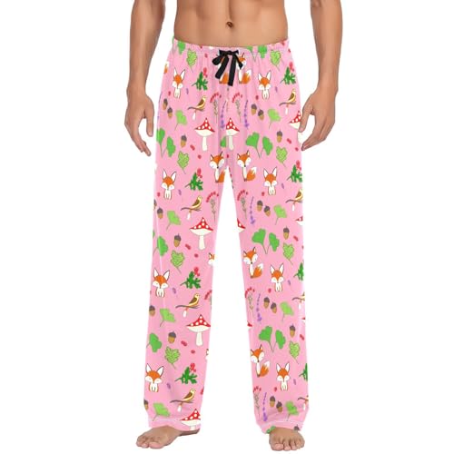 Fox Forest Men's Cotton Pajama Pants with Pockets and Drawstring Comfortable and Stylish,S2