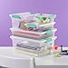 Sterilite Large Clip Box, Stackable Small Storage Bin with Latching Lid, Plastic Container to Organize Paper, Office, Clear Base and Lid, 12-Pack