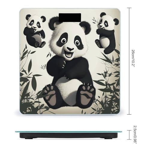 Báscula digital Playful Panda para baño 26x26 cm vidrio templado miniatura 2