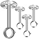 Deckenvorhangstangenhalterungen, 25 mm, silberfarben, robuste Metall-Gardinenstangenhalterung, Kleiderschrankstangenstütze, Aufhänger für Fenster, Duschvorhänge, 4 Stück