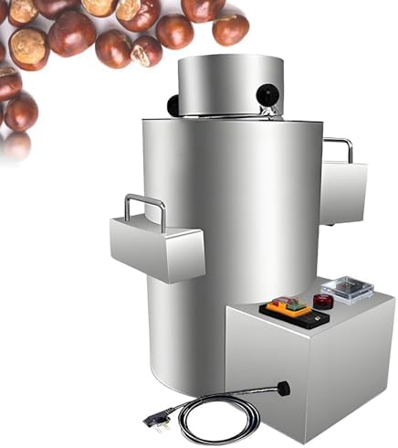 Automatic Commercial Chestnut Peeler Machine - 1-5kg/H Professional Notch Peeler, 200Kg/h Capacity for Grocery Stores & Restaurants (Battery Model, 8 Knives)