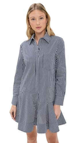 English Factory Women's Stripe Collar Flared Skirt Dress