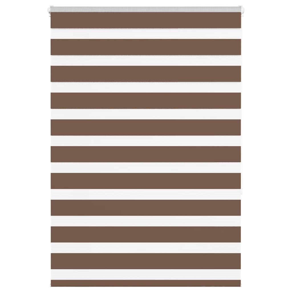 vidaXL Zebra Blind Brown 105x150 cm Fabric Width 100.9 cm Polyester, zebra roller blind, dual roller blind, zebra blind for window