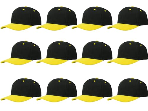Image of Gelante Plain Blank Baseball Caps Adjustable Back Strap Wholesale LOT 12 PC'S