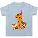 Produktbild Baby Geburtstag Geburtstagsgeschenk - 1. Geburtstag Waldtiere - 12/18 Monate - Babyblau - 1.Geburtstag Junge - BZ02 - Baby T-Shirt Kurzarm