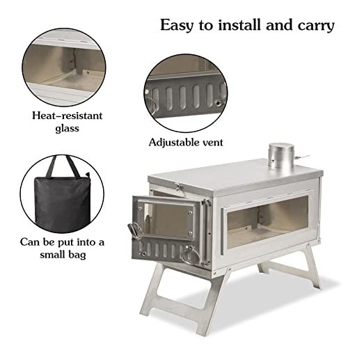 Ipalmay Ultralight Camping Stove Portable Wood Burning Stove for Tent Camping, Outdoor Cooking, Hunting, Ice Fishing - Image 3