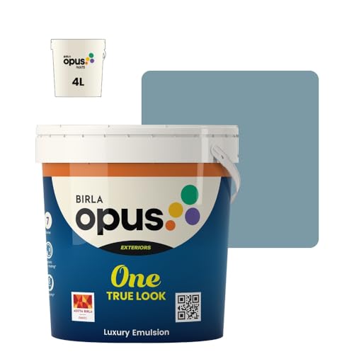 Image of Birla Opus One True Look Luxury Emulsion Paint (4L, Dusk Settles, Soft Sheen Finish) | Anti-Fading, UV & Algae Protection, Strong Film Intergrity | For Exterior Walls of Home, Office