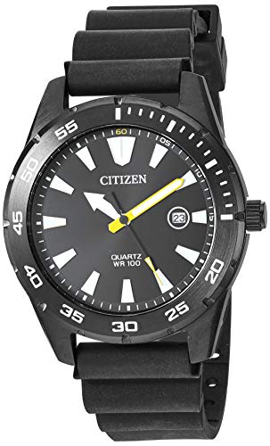 Citizen Men's Stainless Steel Japanese Quartz Polyurethane Strap, Black, 22 Casual Watch (Model: BI1045-13E)