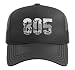 Santa Barbara 805 Area Code Vintage Palms California Trucker Hat with Adjustable Mesh Back, Black