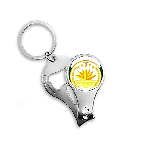 Bangladesh National Emblem Country Nail Nipper Ring Key Chain Bottle Opener Clipper