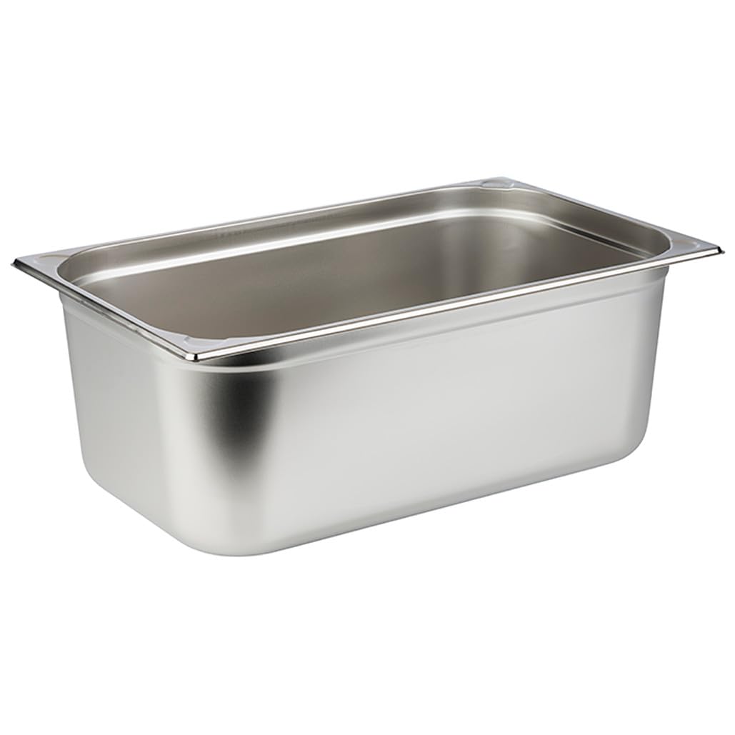 APS 81108 GN-Behälter 1/1, Gastronormbehälter Edelstahl rostfrei/Abmessungen 32,5 x 53 cm/Tiefe 20 cm, Edelstahlfarben, 25 Liter