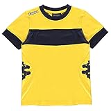 Schmale Passform Kappa Jungen Remilio Kurzarm T Shirt Top Junior Rundhals Gelb/Marineblau 14 Jahre