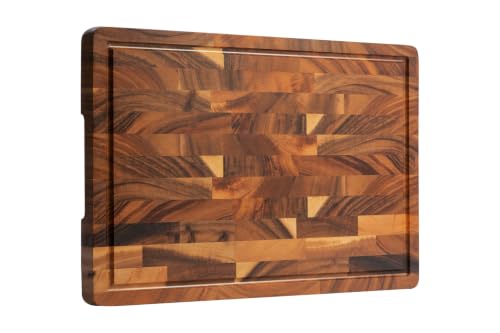 Tabla de cortar de madera de nogal 16.5" con mango y ranura miniatura 1