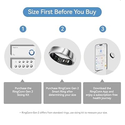 RingConn Gen 2 Smart Ring (Silver, Size 9) Gen 2 Charger