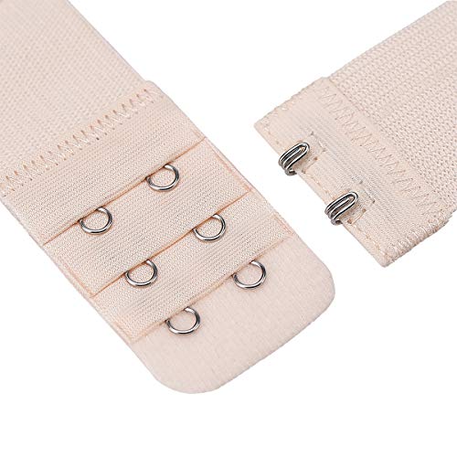 Akstore 6 Pieces Women's Soft Comfortable Elastic Bra Extenders Bra Extension Strap 2 Hook 3 Row Lady's Bra Extender Bra Band3