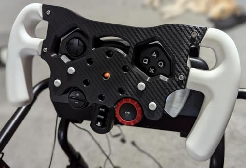 Racing Wheel Mod Kit for Logitech G29 G920 G923 Professional Simulator Upgrade Ergonomic Controls & Quick-Install Bracket Gift for Sim Racer or Motorsports Enthusiast (White+black)