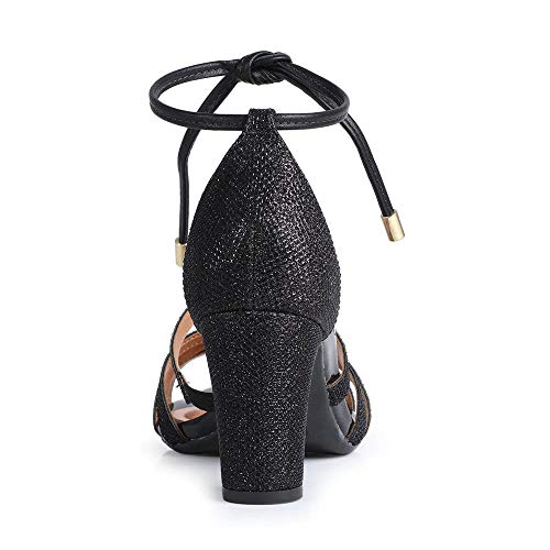 Sandalia Feminina Vizzano Salto Grosso Medio 6262476 TELA GLAMOUR