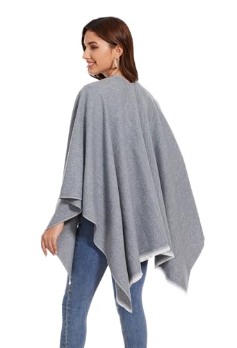 Shawl Wraps for Women, Elegant Knitted Cape Open Front Poncho Scarf Blanket Cardigan Coat for Autumn and Winter3