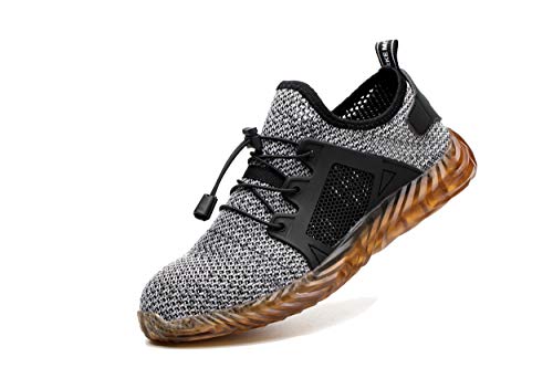 Wasnton Hombre Mujer Zapatillas de Seguridad con Punta de Acero Antideslizante TranspirableS3 Zapatos de Trabajo Comodas Calzado de Trabajo Deportivos Botas de Protección Industria Construcción