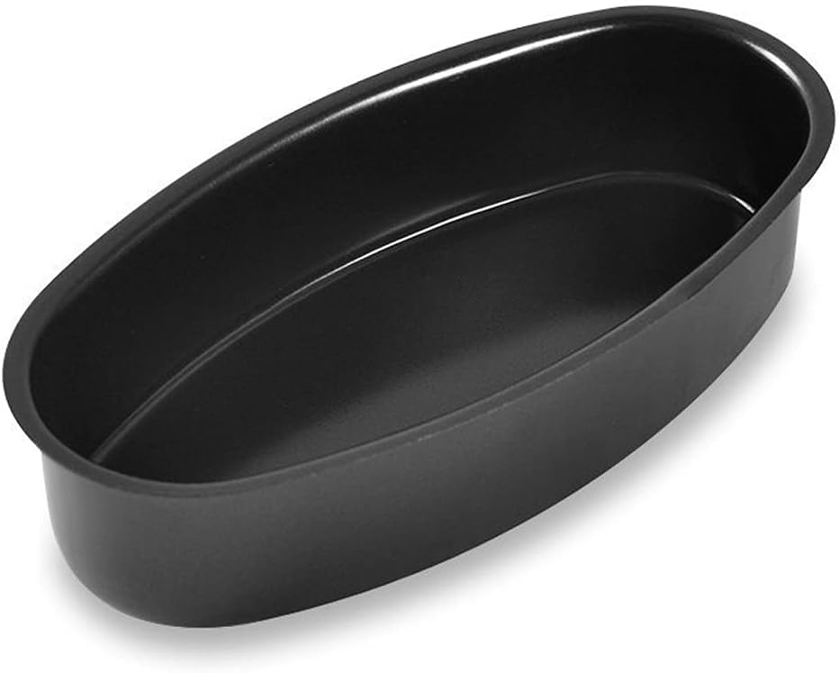 Oval Shape Cake Carbon Steel Non-Stick Loaf Bread Pastry Tray Gold Black Thickening Kitchen Bakeware Tools Baking Pan (Color : Black)