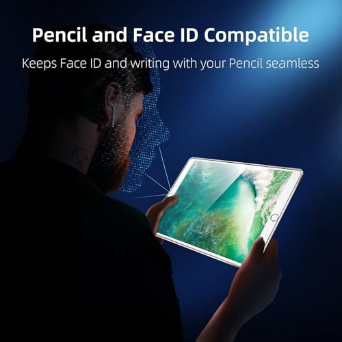Image of NEW'C 2 Pack Designed for iPad Air 3 (10.5 Inch 2019 Model) and iPad Pro 10.5 2017, Screen Protector Film - 9H Hardness Glass - Installation Frame Included