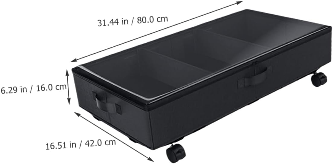 PRETYZOOM under Bed Storage Cart Wheels Oxford Cloth Storage Bag Quilt Organizer Bin under Bed Clothes Organizer Bins Dustproof Easy to Clean