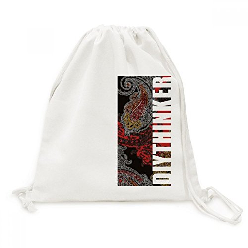 Sac à dos cordon voyage en toile avec imprimé fleur rouge et jaune