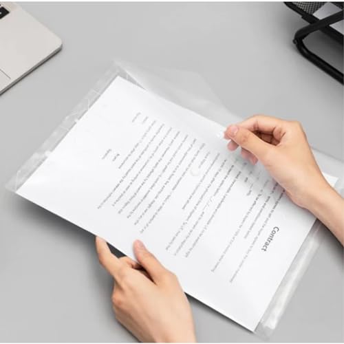 Image of Malfah File Bag Top Opening Document A4,Transparent Envelope Holder Storage Case,snap Button Organizer, My Clear Plastic F10512 (1)