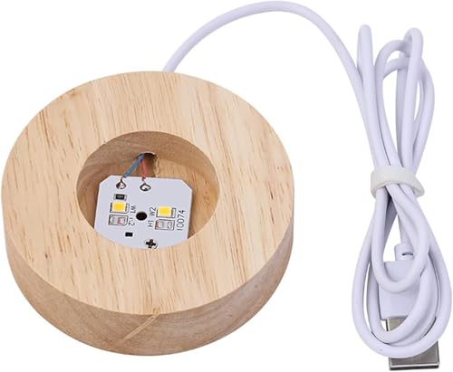 Image of Crystal Ball Lamp with Wooden LED Base | Engraved 3D Moon & Stars Night Light | USB Rechargeable Home Decor | Birthday Gift for Teens, Boys & Girls (Saturn Lamp)