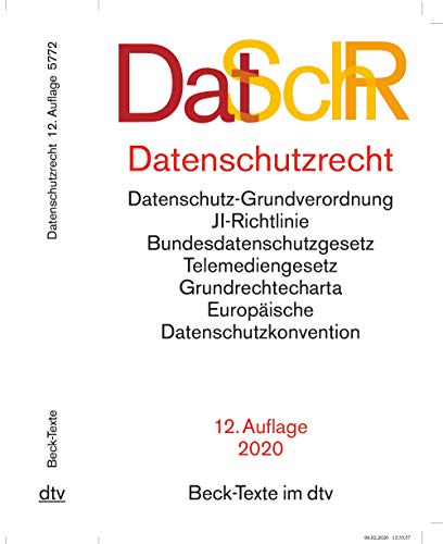 Preisvergleich Produktbild Datenschutzrecht: Datenschutz-Grundverordnung, JI-Richtlinie, Bundesdatenschutzgesetz, Telemediengesetz, Grundrechtecharta, Europäische Datenschutzkonvention (Beck-Texte im dtv)