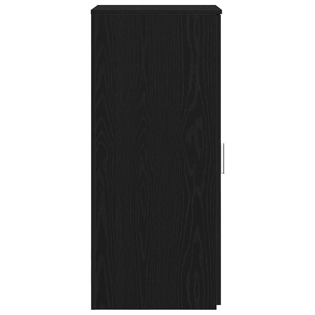 Armadio portaoggetti, nero, in legno, 40 x 45 x 103,5 cm, con ripiano e porta, armadio da ufficio per documenti e documenti, armadio multiuso per la casa e la cantina