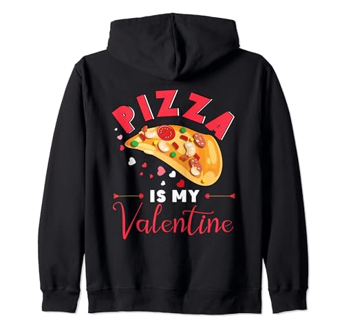 Corazones Kawaii para amantes de la pizza, Día de San Valentín Sudadera con Capucha