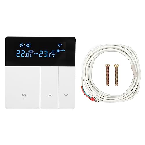 Termostato Digital Inteligente LCD Muestra de Controlador de Temperatura programable Control AC90V - 240V para hogar, Oficina, Hospital (Sans WiFi)