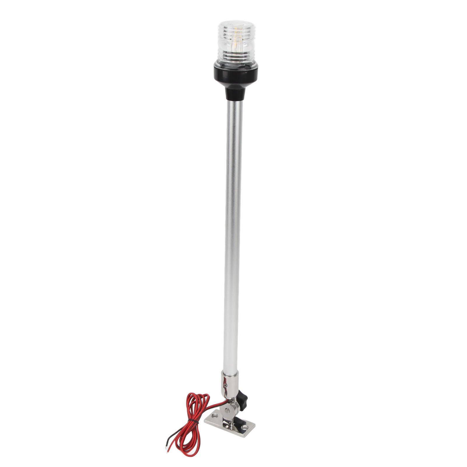 Fockety Luce di Poppa per Barca, Luce di Ancoraggio per Navigazione Marina un Ribaltabile a LED Una Base Tubo Tubo, Palo Impermeabile 2 Nm per Pontone, Barca Pesca
