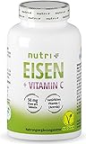 👌 HOCHDOSIERT: Unser veganes Eisenbisglycinat liefert 50 mg Iron + 40 mg natürliche Ascorbinsäure pro Tablette - höher dosiert als Standard Kur Präparate als Kapseln - mit höchster Bioverfügbarkeit