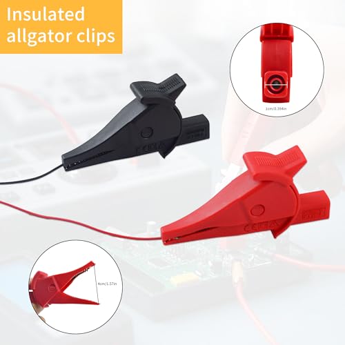 Image of ZIBOO KIT-12 Multimeter Test Leads Kit,with Alligator Clips Piercing Needle Non-destructive Test Probe,Flexibility Hook Clip,Slim-Reach Test Probe, for High Voltage Oscilloscope Differential Probe Kit
