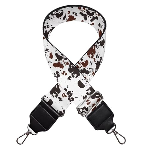 Image of Coldinair Black Brown Cow Print Bag Handle Strap Replacement Purse Bag Strap for Women Men Luggage Strap Suitcases Luggage Carrying Bags