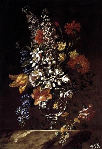 Tableau toile vase de fleurs pour la décoration murale du salon