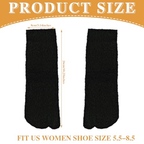 Image of Bencailor 3 Pairs Women Fuzzy Toe Socks Womens Soft Fuzzy Plush Warm Fluffy Winter Home Slipper Socks for Women Men, Size 5-9