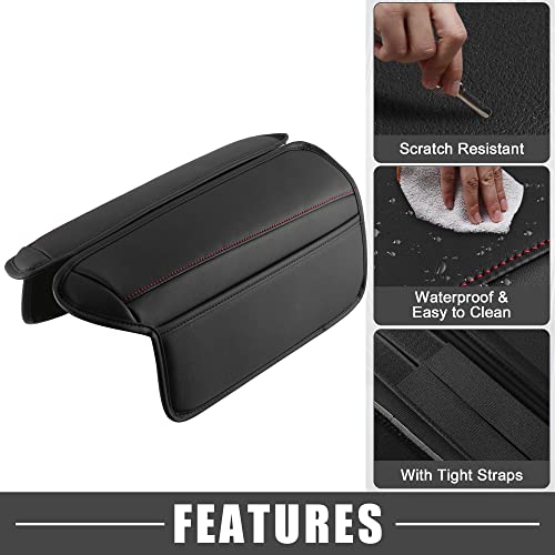 A Absopro Car Center Console Armrest Cushion Soft Pad Arm Rest Cover Support Black With Red Stitches For Nissan Rogue 2021 2022 2023 (Pack Of 2) #TOP2