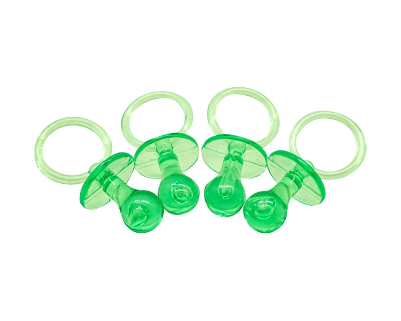Image of 2.5 inch Baby Pacifier Party Favors, 36 Pieces, Gender Reveal Shower Decorations, Boy Girl Gender Neutral Table Scatter, DIY Party Games Decor (Green)