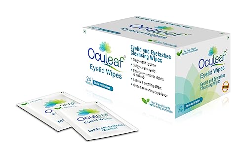 Waypham OCULEAF Eyelid Wipes Natural Tea Tree Oil, For Daily Eyelid Hygiene-Itchy-Irritated- Digital Eye Strain-Makeup Remover (Pack of 2, 24 + 12 Wipes) - Image 2