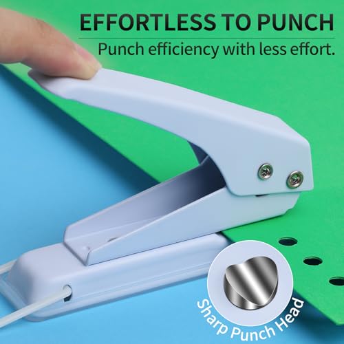 Hole Punch Heavy Duty, 1/4 in Single Hole Punch for Crafts, One Hole Paper Puncher & Perforadora de Papel, Easy and Smooth Punching for Classroom & Office Tasks, Crafts - Thumbnail 2